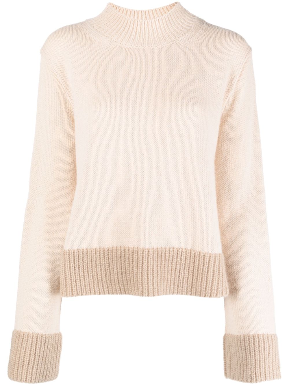 Alysi contrasting-trim high-neck jumper - Neutrals