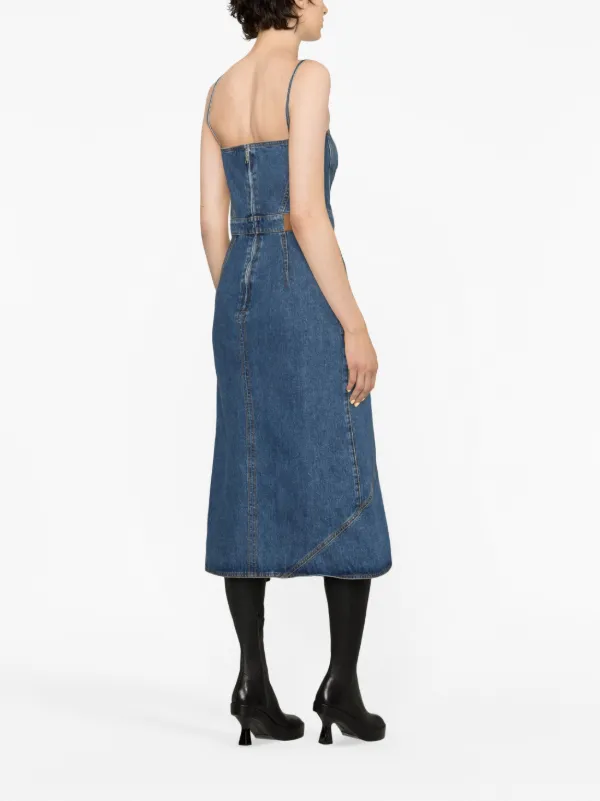 Alexander McQueen Asymmetric Denim Midi Dress - Farfetch