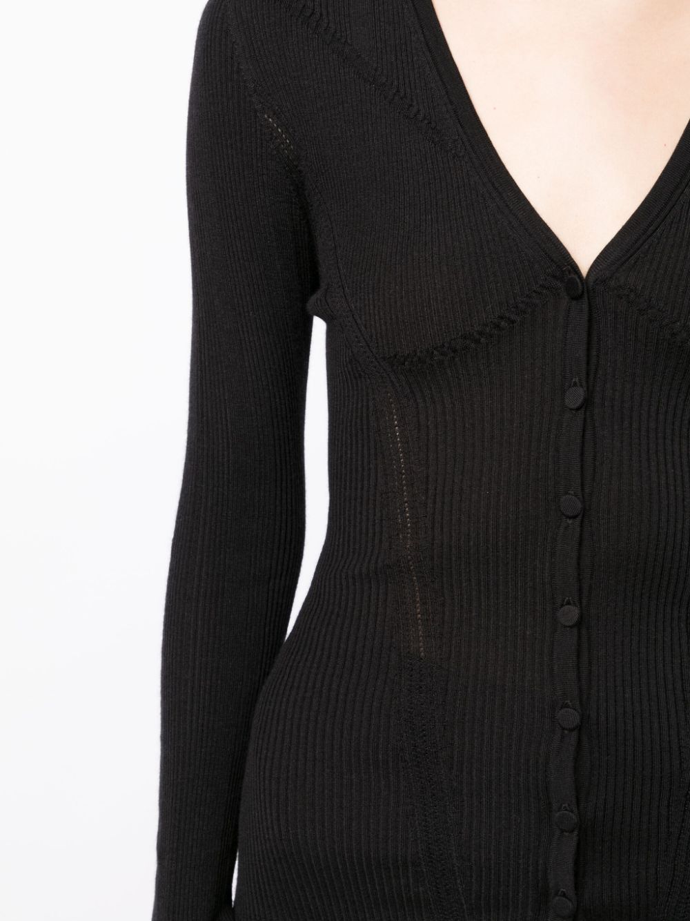 Shop Lanvin V-neck Knitted Top In Black