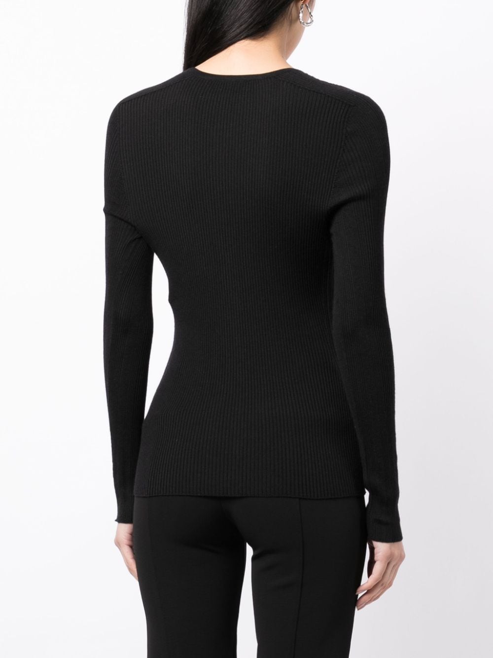 Shop Lanvin V-neck Knitted Top In Black