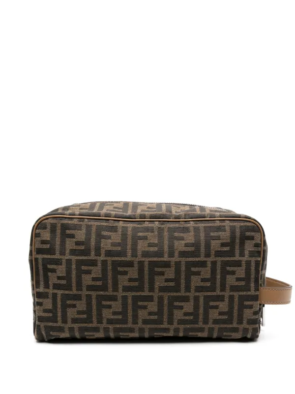 FENDI ケース FENDI FF Jacquard Wash Bag | Black | FARFETCH
