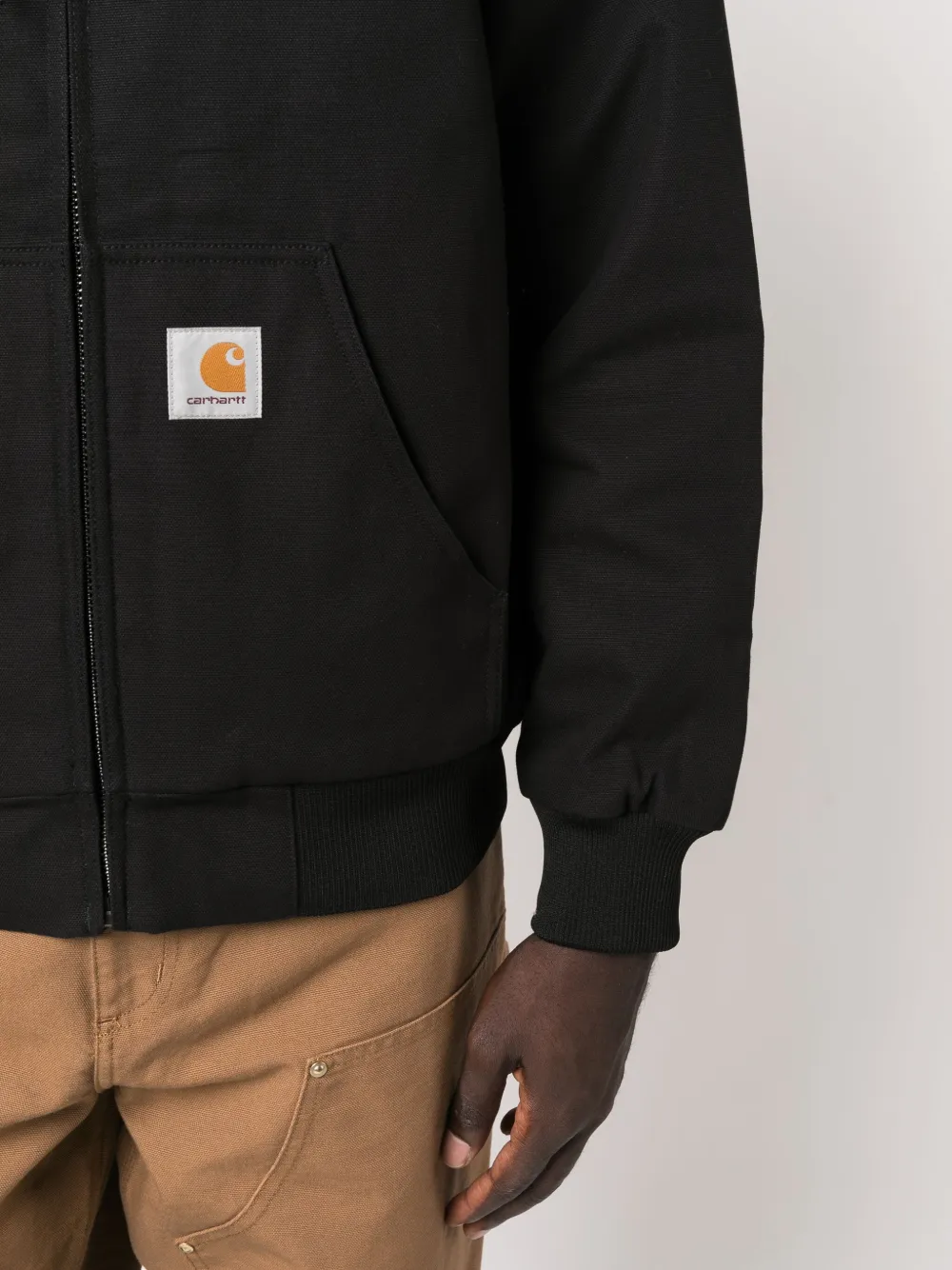 Carhartt Wip Men's Black Active Brand-patch Organic-cotton Jacket In Schwarz