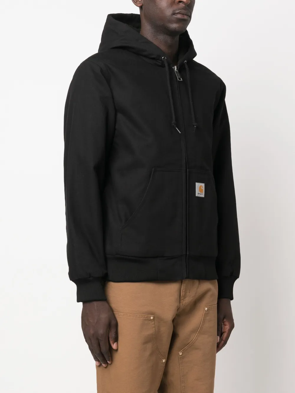 Carhartt Wip Men's Black Active Brand-patch Organic-cotton Jacket In Schwarz