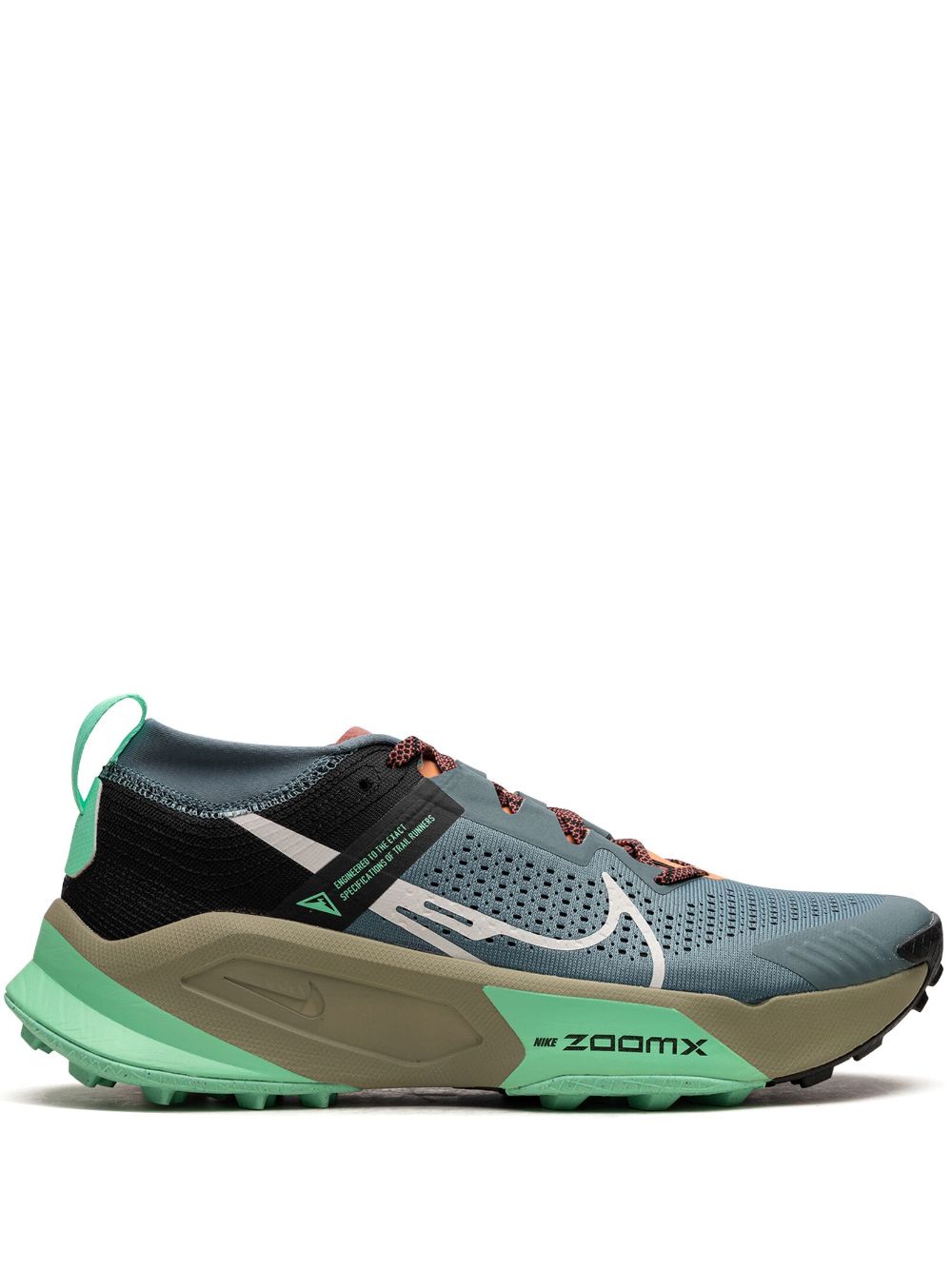 Nike Zoomx Zegama Trail "light Slate/grey/glow Green/bone/black" Sneakers In Blue