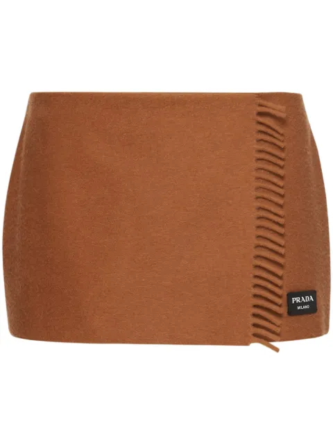 Prada fringed cashmere miniskirt