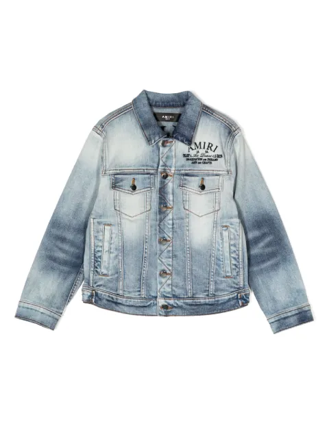 AMIRI KIDS logo-embroidered denim jacket