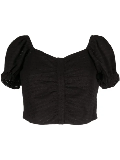 tout a coup blusa corta con detalle bordado