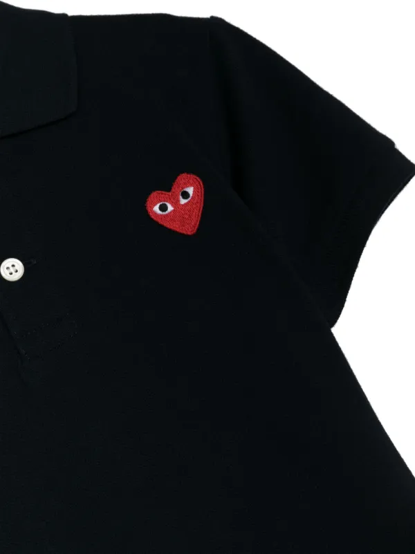Comme Des Garçons Play Kids logo-embroidered Cotton Polo Top