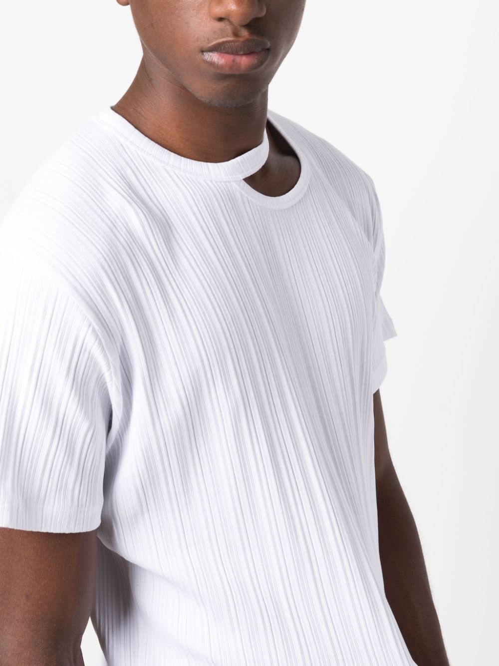 LONG SLEEVE T-SHIRT WITH ASYMETRICAL OPENING IN TULLE – LGN LOUIS GABRIEL  NOUCHI