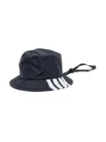 Thom Browne Kids logo-print drawstring bucket hat - Blue