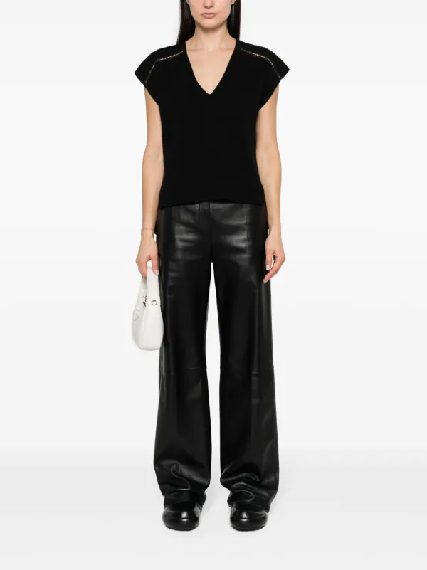 AERON Hybrid V-neck Top | Black | FARFETCH CA