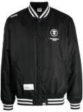 AAPE BY *A BATHING APE® logo-print baseball-collar bomber jacket - Black