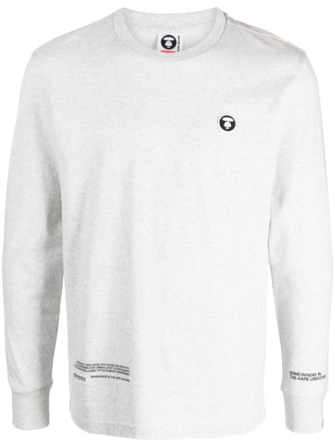 AAPE BY *A BATHING APE logo-patch long-sleeve cotton T-shirt Men