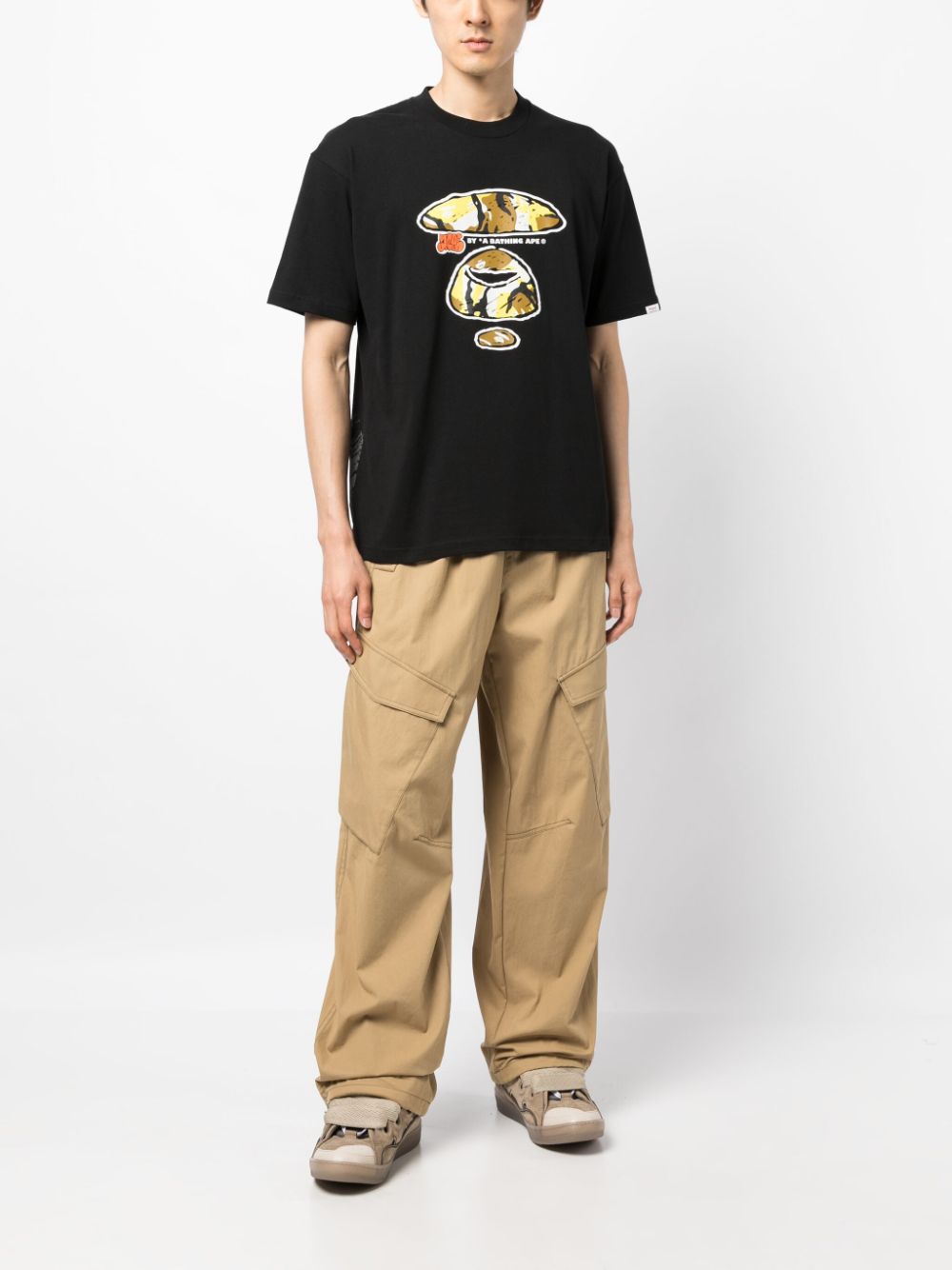 AAPE BY *A BATHING APE® T-shirt met logoprint - Zwart