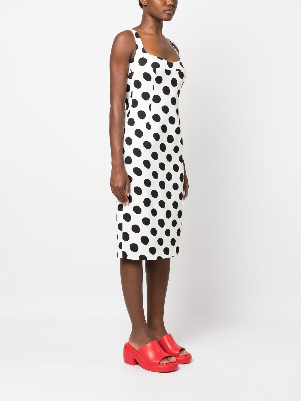 Marni polka dot-print sleeveless midi dress Women