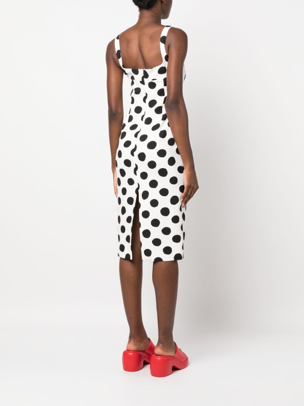 Marni polka dot-print sleeveless midi dress Women