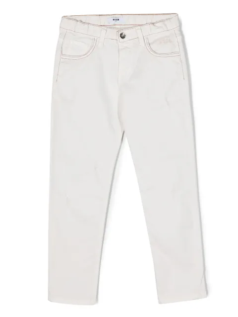 MSGM Kids pantalones rectos con diseño de cinco bolsillos 