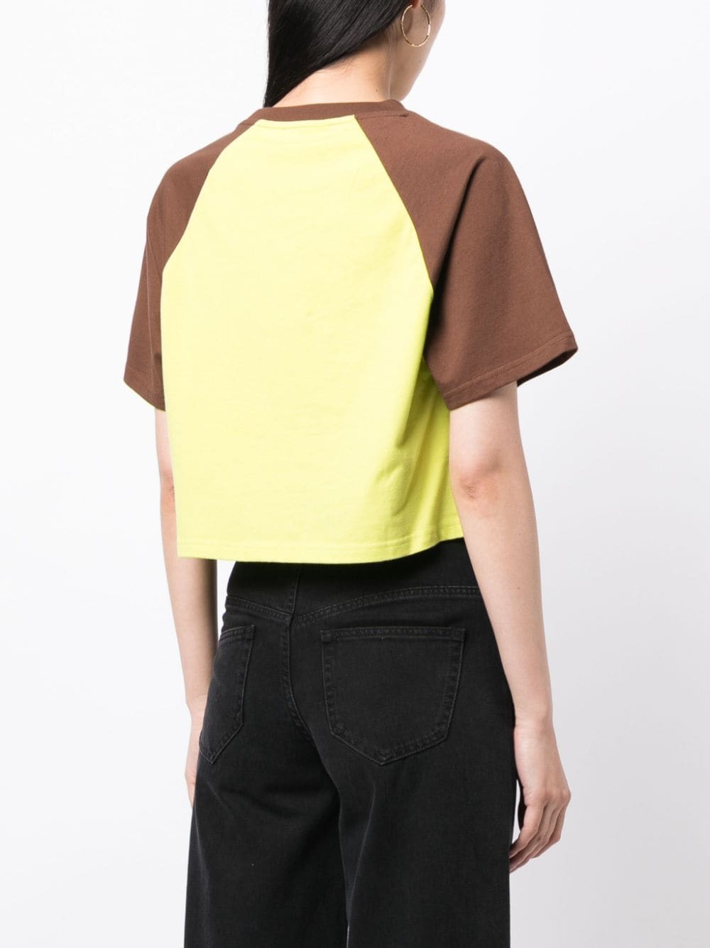 Shop Chocoolate Logo-embossed Cropped T-shirt In Yellow