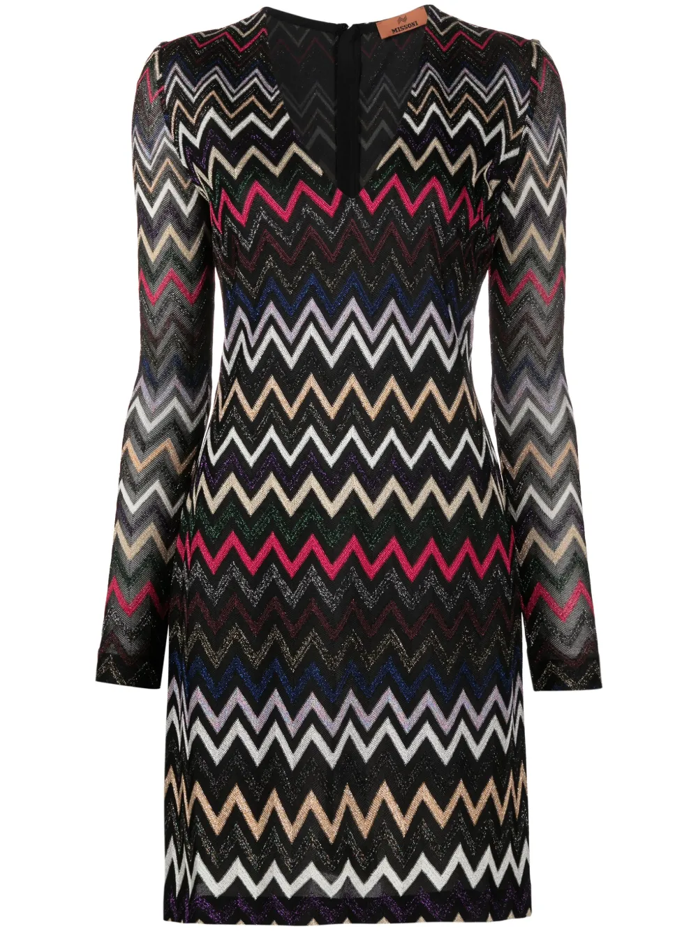 MISSONI METALLIC-THREADING ZIGZAG MINIDRESS