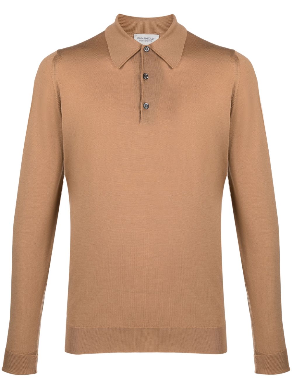 John Smedley Wollen poloshirt Bruin