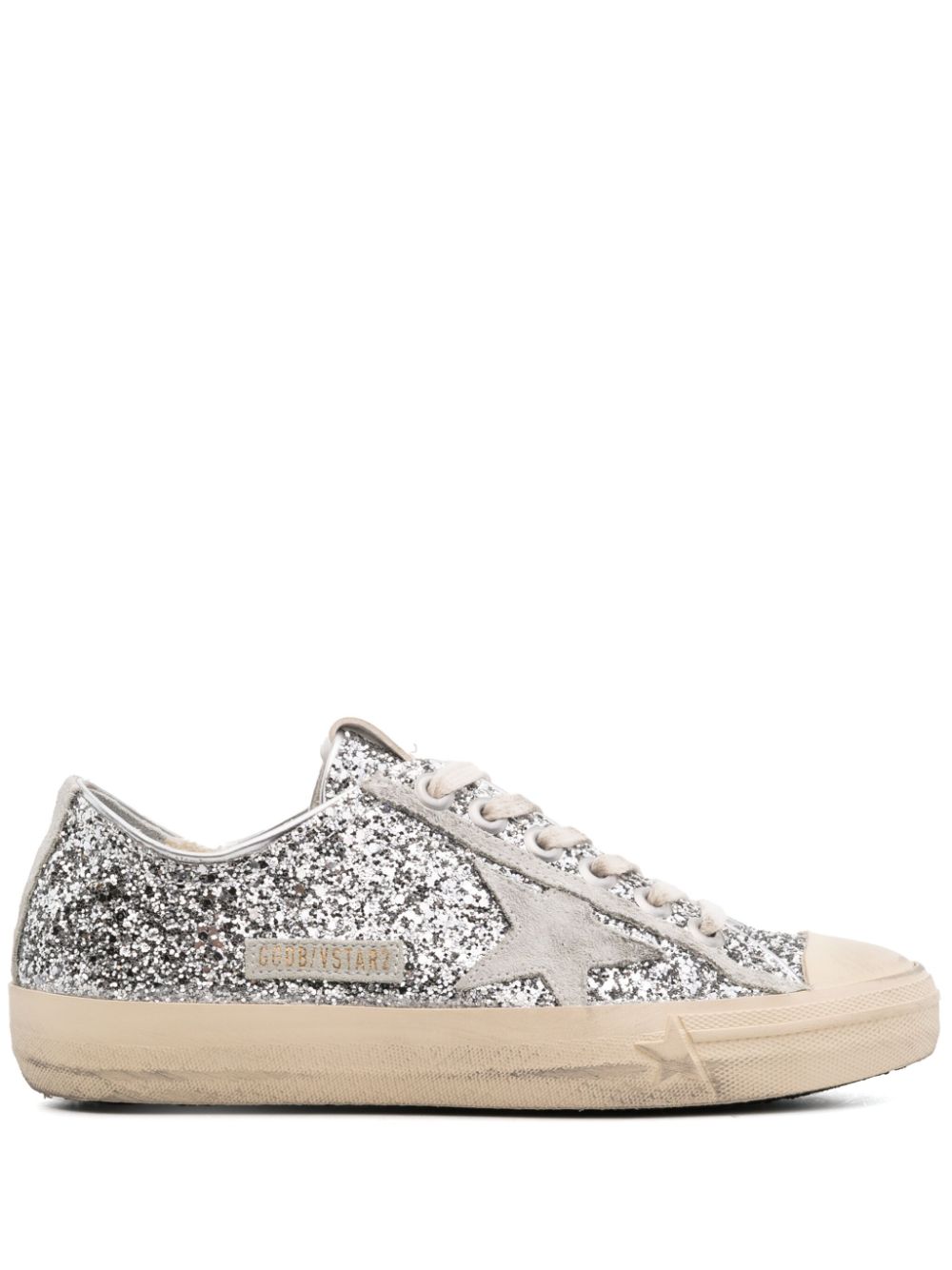 Golden Goose V-Star glittered sneakers - Silver