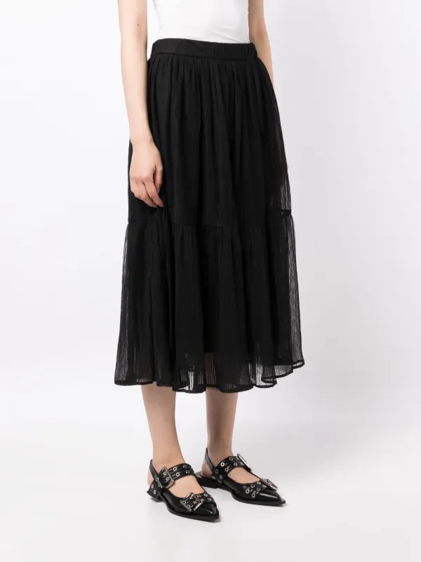 b ab Tiered Pleated Midi Skirt Farfetch