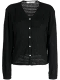 b+ab open-knit button-down cardigan - Black