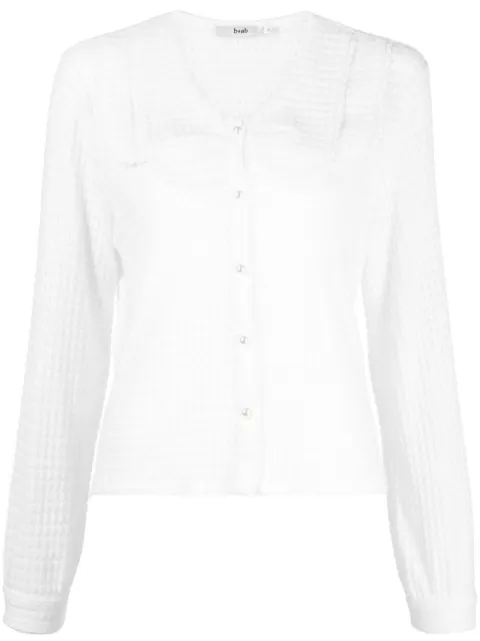 b+ab open-knit button-down cardigan 