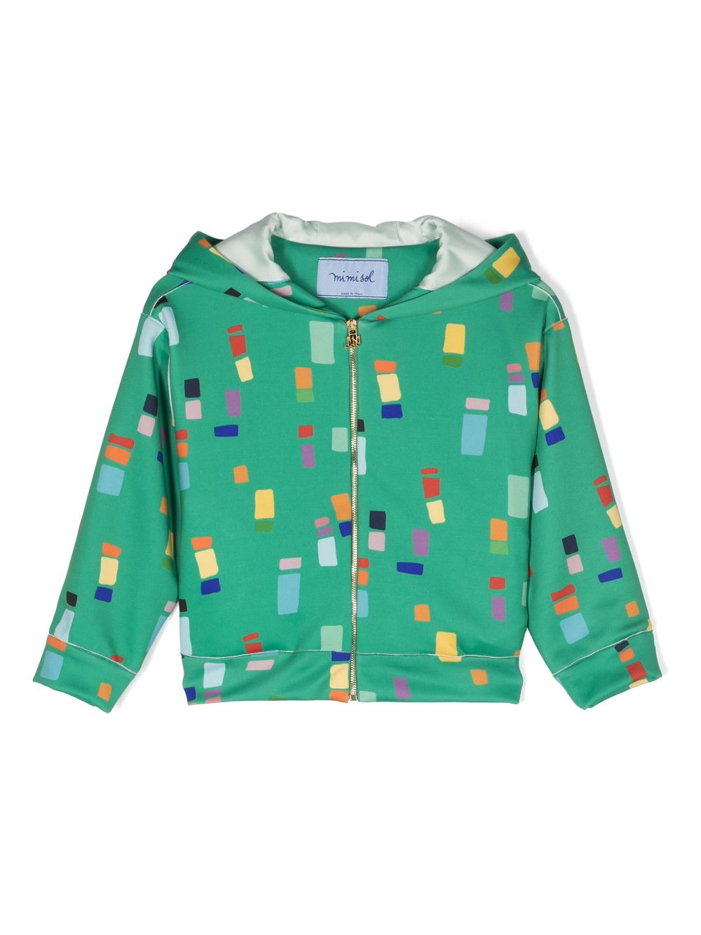 Mi Mi Sol graphic-print ruffle-detail hoodie - Green