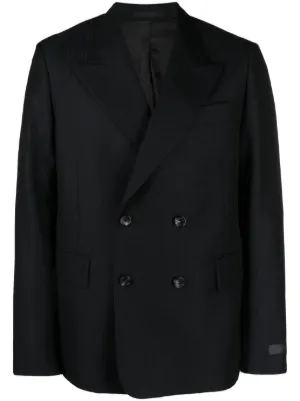 Yohji Yamamoto zip-detail Cotton Blazer | Black | FARFETCH