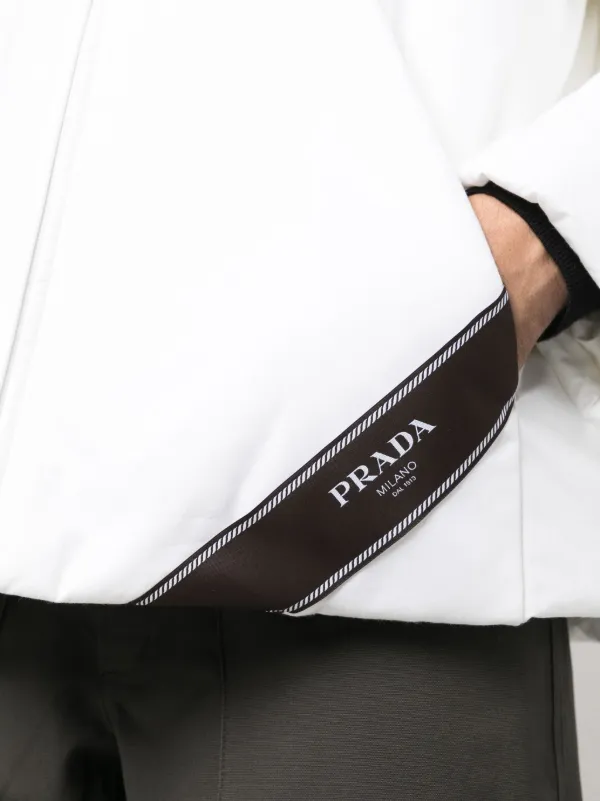 Prada logo-print Hooded Down Jacket | White | FARFETCH ZA