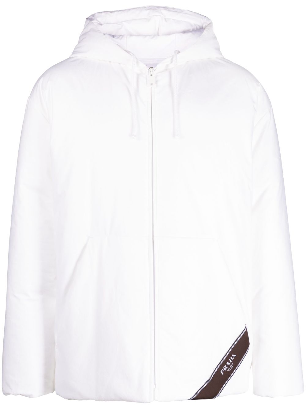 Prada logo-print hooded down jacket - White