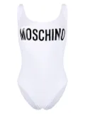 Moschino logo-print open-back swimsuit - White