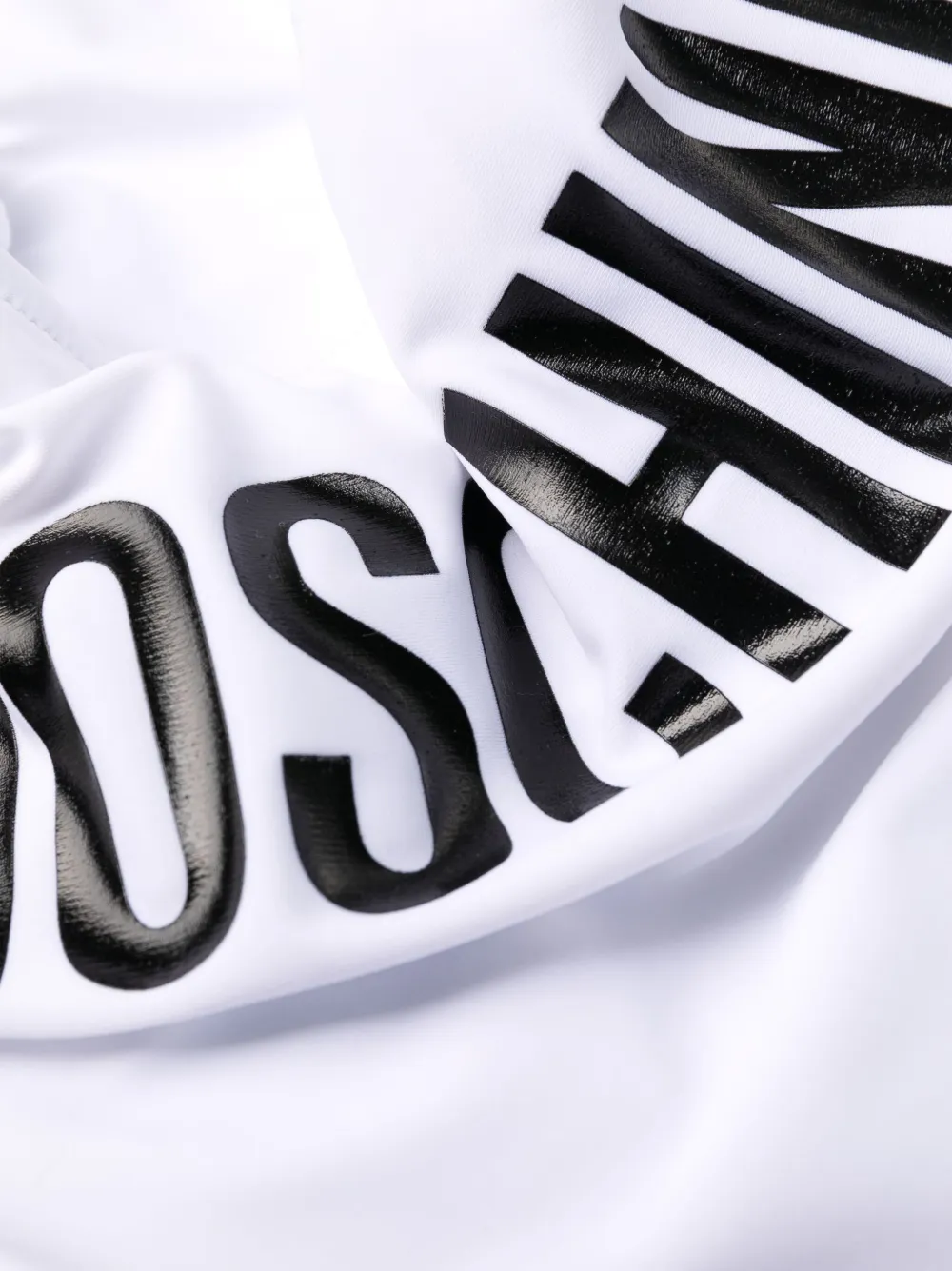 Moschino Logo-print Open-back Swimsuit In White