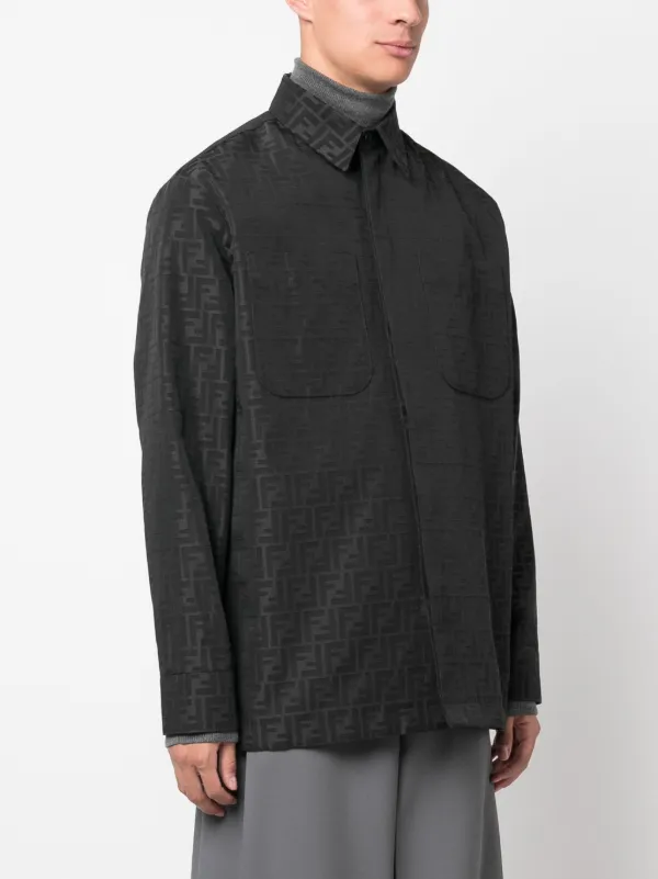 FENDI FF monogram Shirt Jacket Black FARFETCH IE