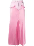 Blumarine jeans-insert distressed full skirt - Pink