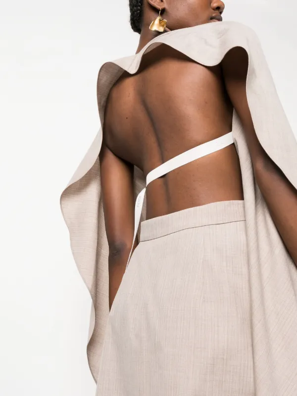 【関税＆送料込み】Fendi Multi Layer Wool Fitted Dress Clot FENDI cut-out Draped Wool Dress | Neutrals | FARFETCH