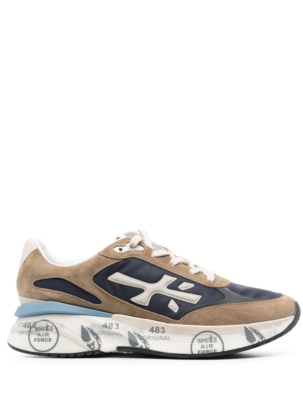 Premiata Moerun panelled leather sneakers - Blue