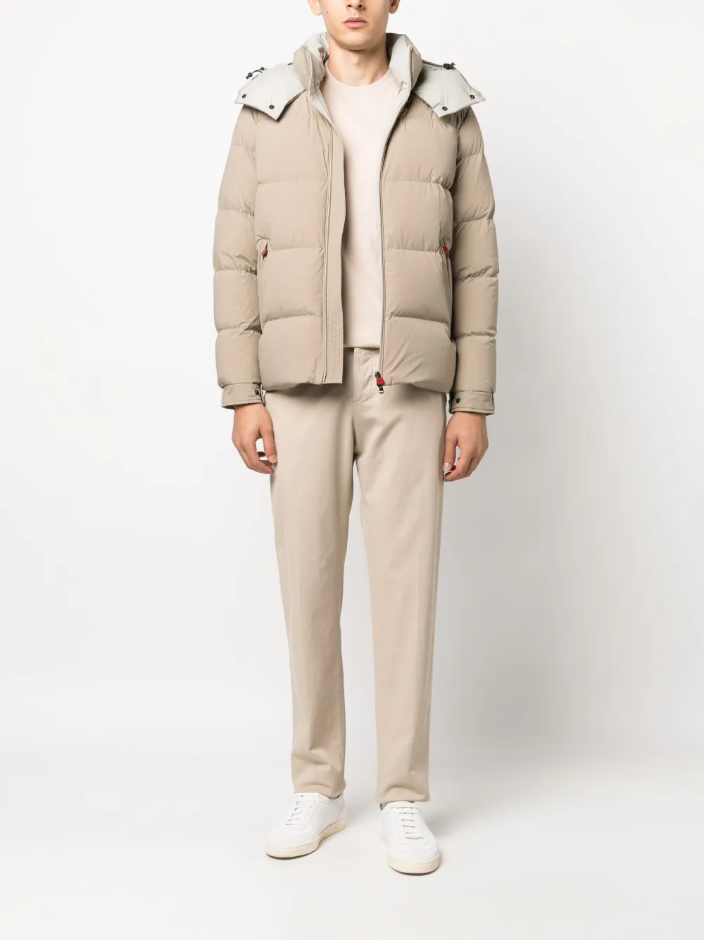 Kiton logo-patch straight-leg chinos - Beige
