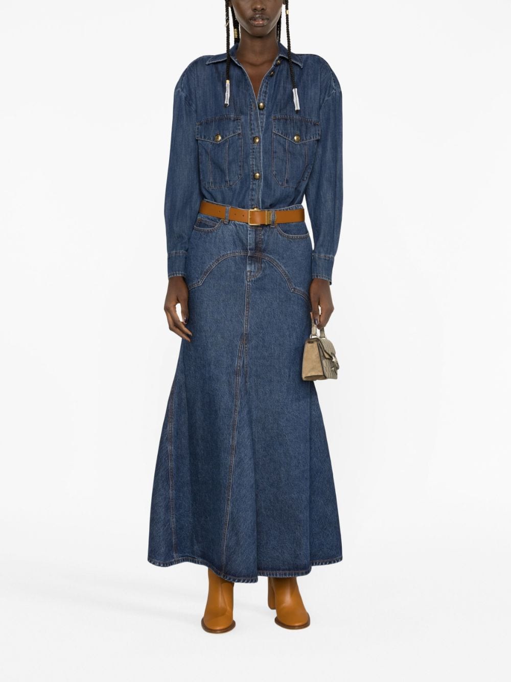 ZIMMERMANN Luminosity denim maxi skirt - Blauw