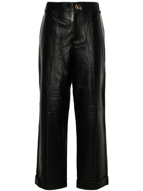 AERON Zima leather straight-leg trousers