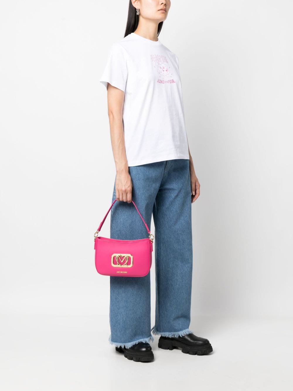 Love Moschino logo-plaque tote bag - Roze