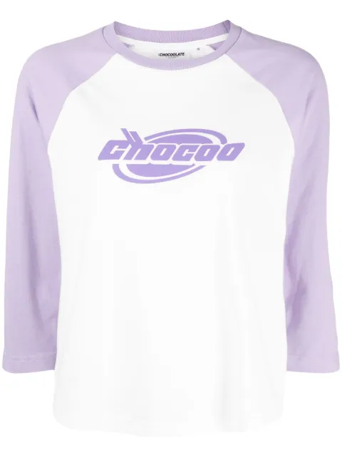 CHOCOOLATE colour-block three-quarter sleeved T-shirt