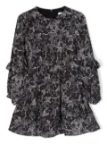 MSGM Kids star-print ruffled-detail dress - Black