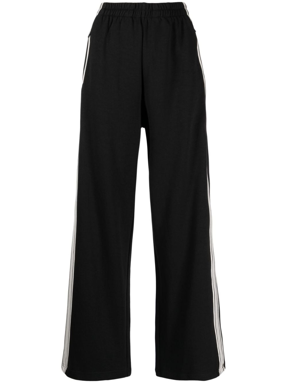b+ab stripe-detail wide-leg trousers - Black