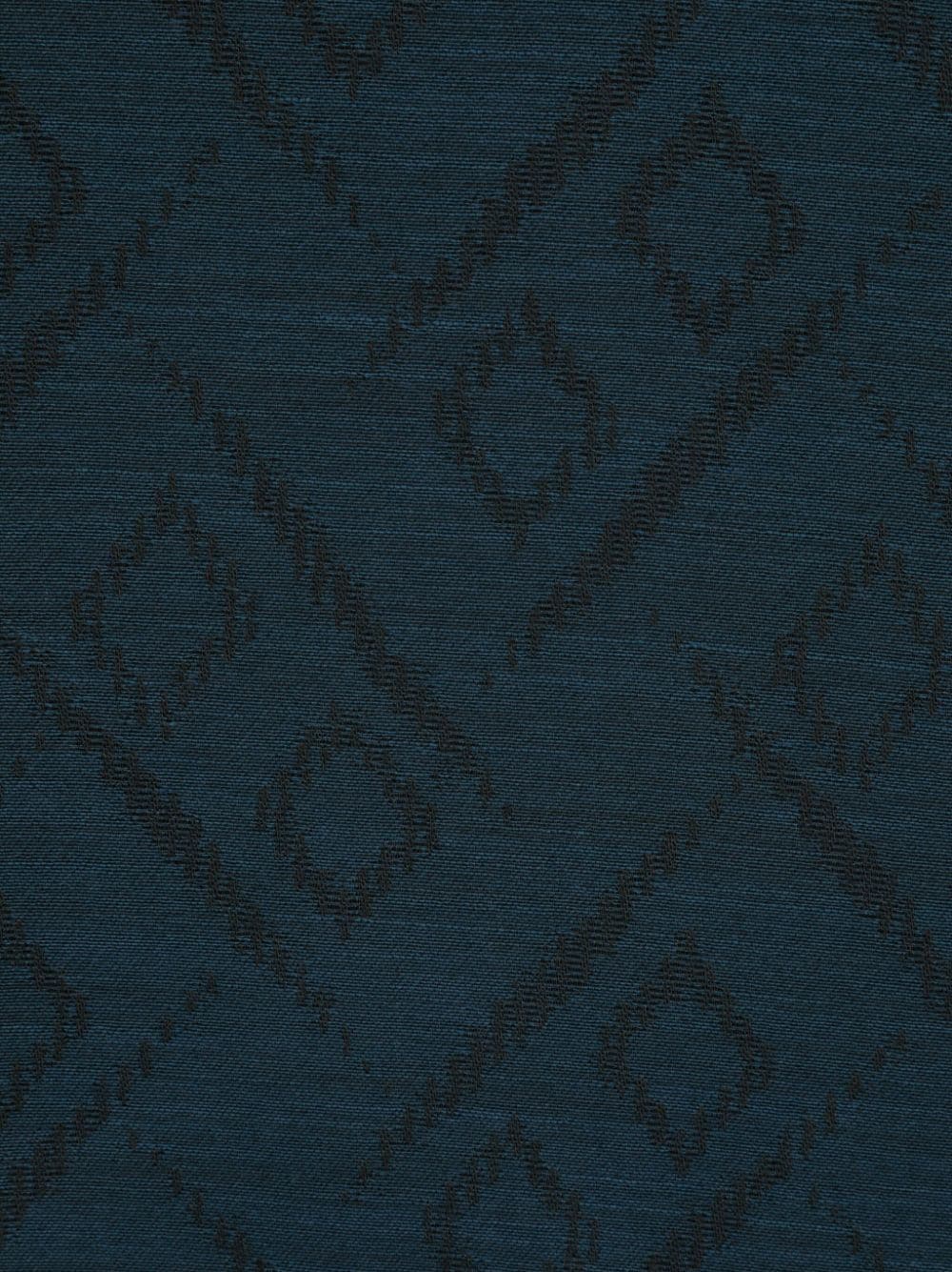 Emporio Armani jacquard-patterned fringed-edge scarf - Blauw