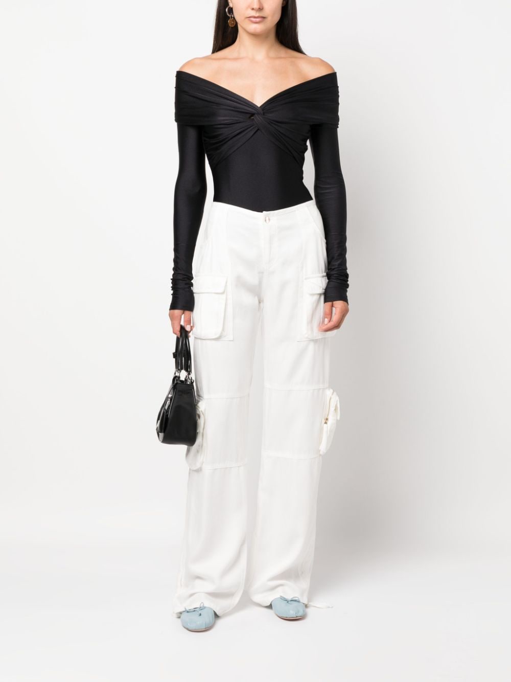 THE ANDAMANE Off-shoulder body - Zwart