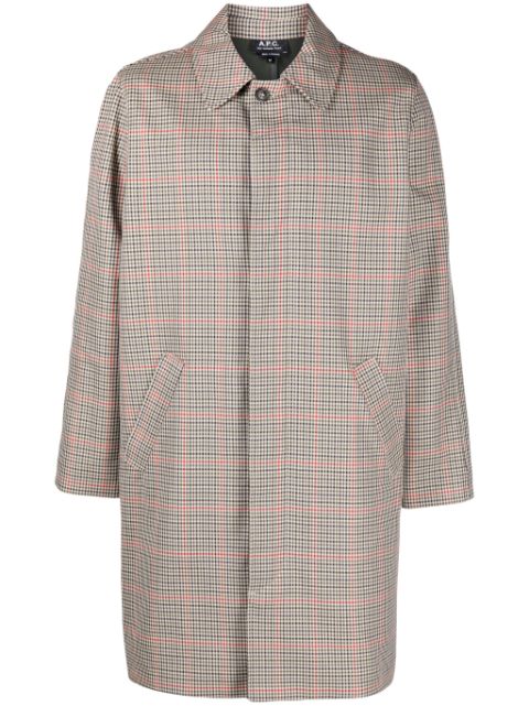 A.P.C. check-pattern cotton coat Men