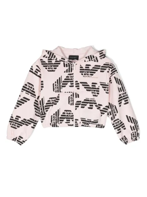 Emporio Armani Kids logo-print cotton hoodie