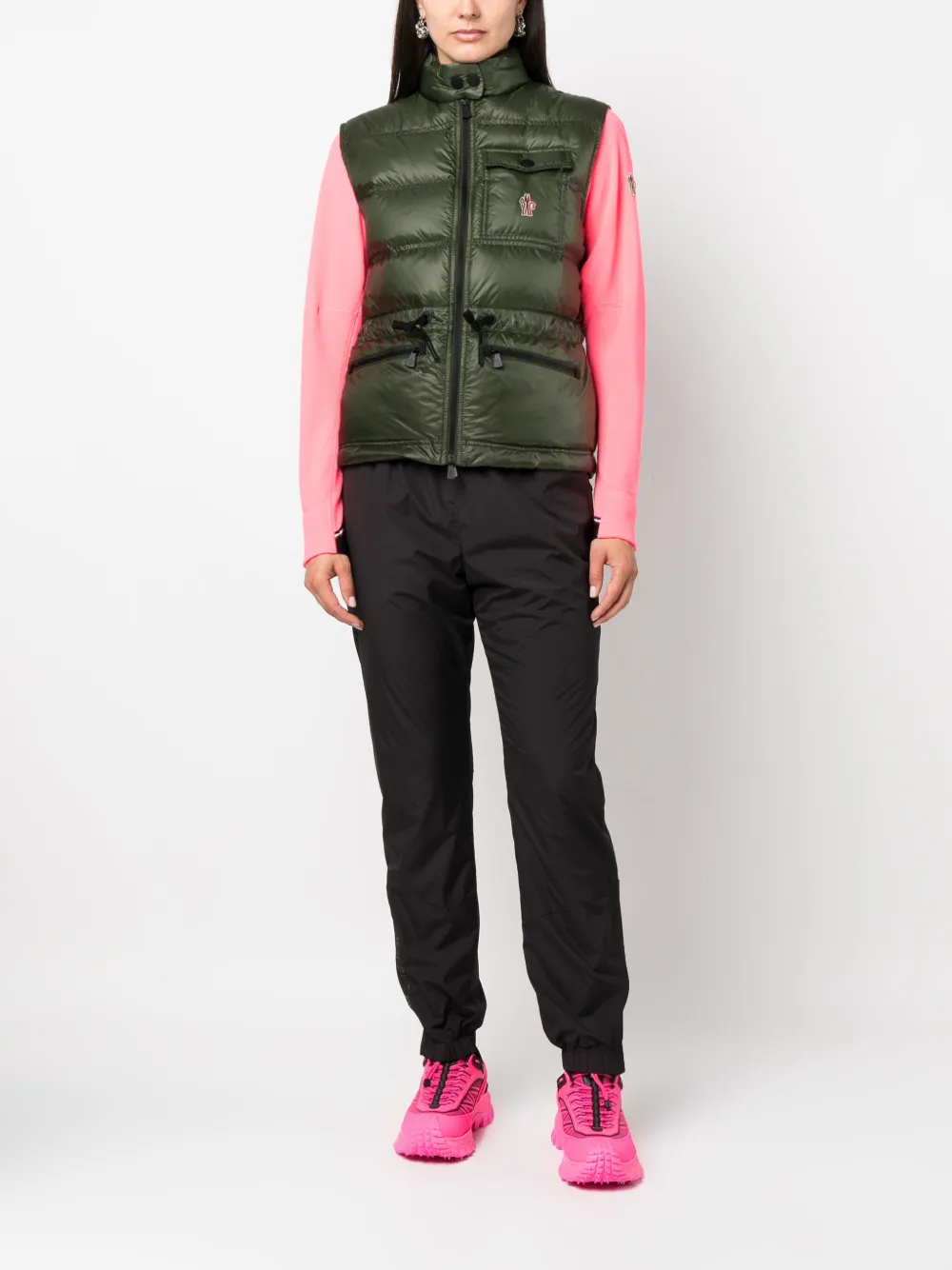 Moncler Grenoble Bodywarmer met logopatch - Groen